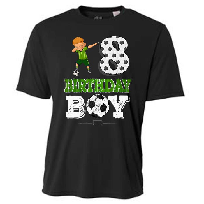 8 Year Old Gift Dabbing Boy Soccer Player 8th Birthday Boy Cooling Performance Crew T-Shirt