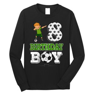 8 Year Old Gift Dabbing Boy Soccer Player 8th Birthday Boy Long Sleeve Shirt