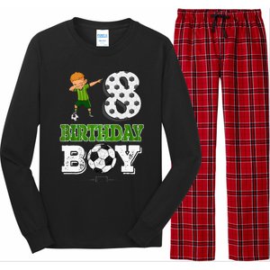 8 Year Old Gift Dabbing Boy Soccer Player 8th Birthday Boy Long Sleeve Pajama Set