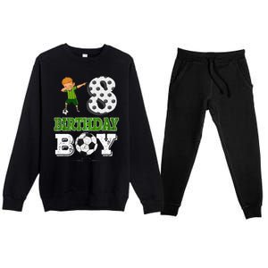 8 Year Old Gift Dabbing Boy Soccer Player 8th Birthday Boy Premium Crewneck Sweatsuit Set