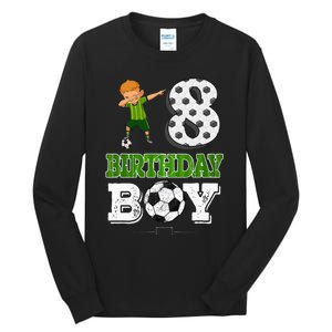 8 Year Old Gift Dabbing Boy Soccer Player 8th Birthday Boy Tall Long Sleeve T-Shirt