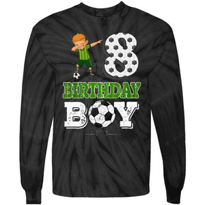 8 Year Old Gift Dabbing Boy Soccer Player 8th Birthday Boy Tie-Dye Long Sleeve Shirt