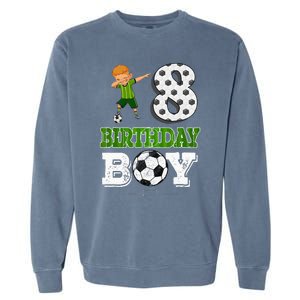 8 Year Old Gift Dabbing Boy Soccer Player 8th Birthday Boy Garment-Dyed Sweatshirt