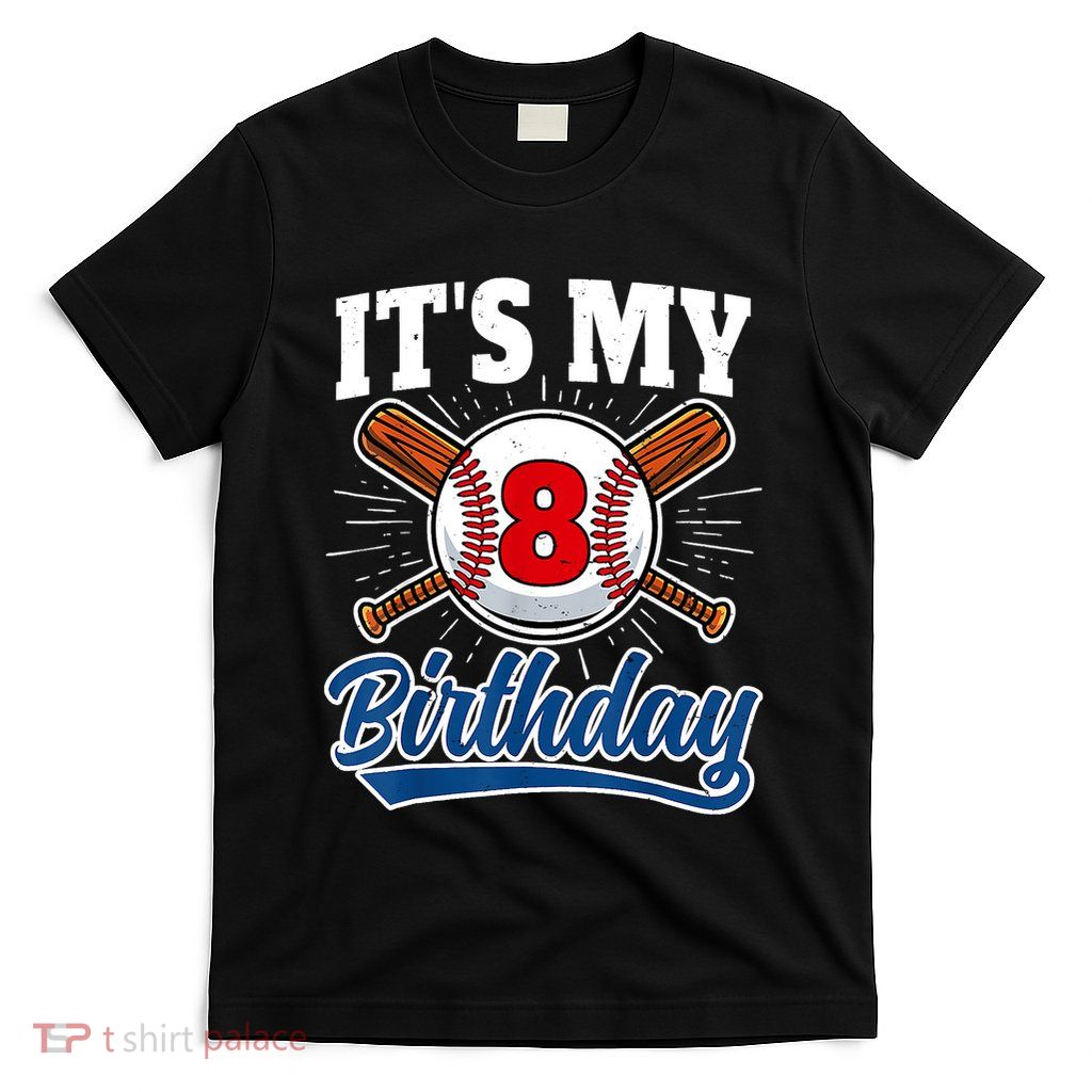 8 Years Old Baseball Player 8th Birthday Party T-Shirt