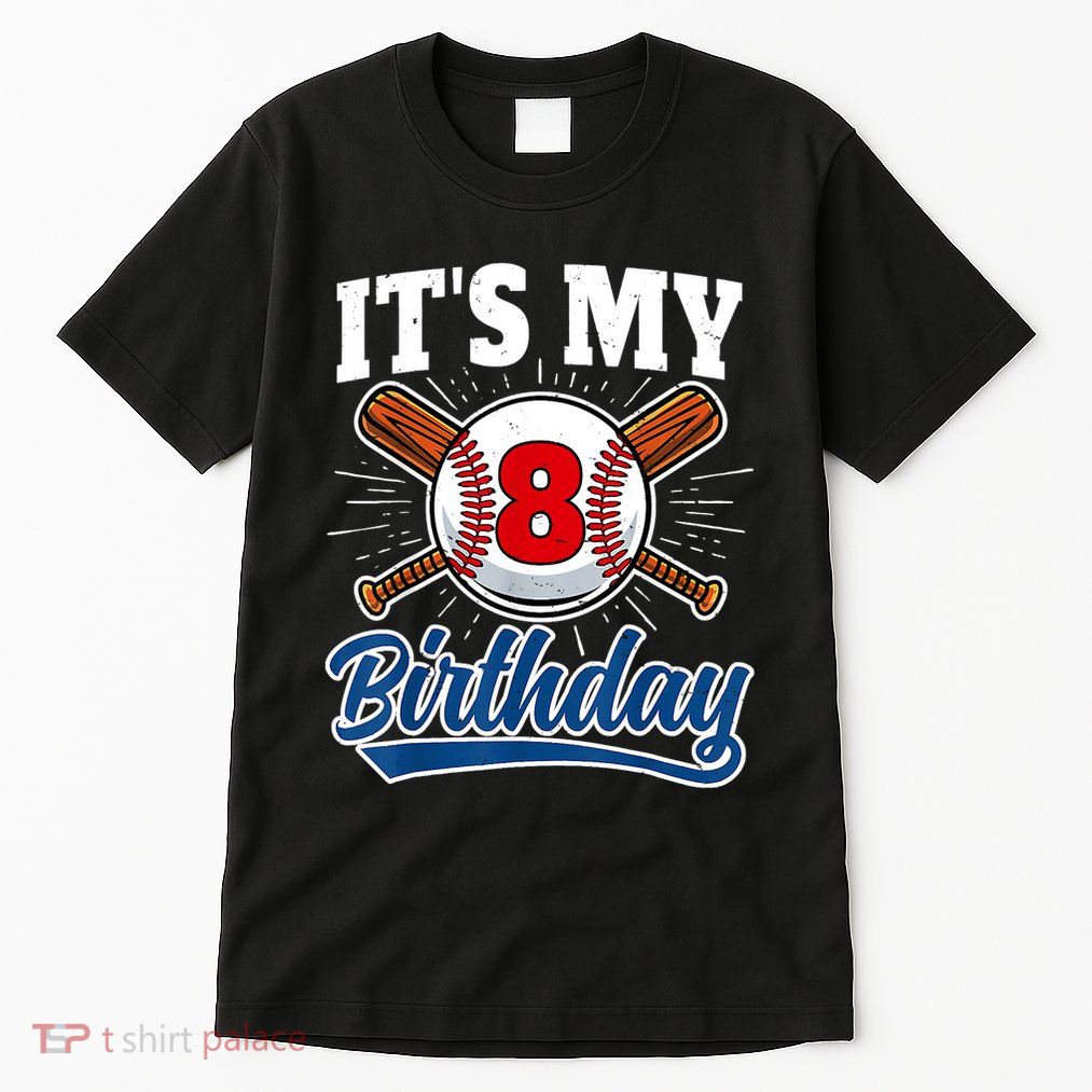 8 Years Old Baseball Player 8th Birthday Party Tall T-Shirt