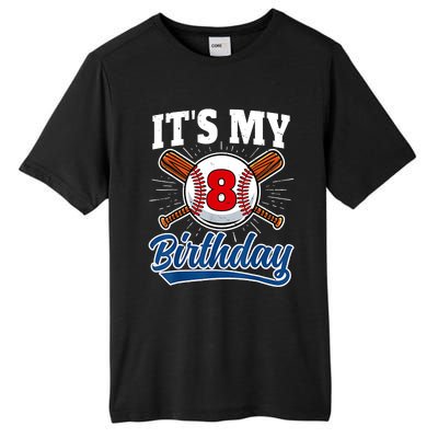 8 Years Old Baseball Player 8th Birthday Party Tall Fusion ChromaSoft Performance T-Shirt