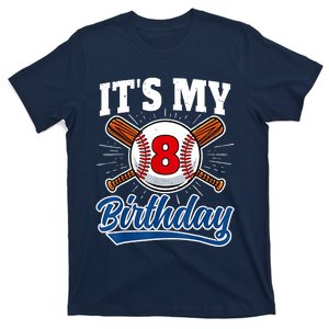 8 Years Old Baseball Player 8th Birthday Party T-Shirt