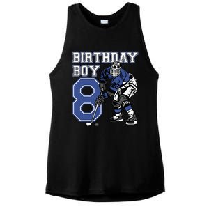 8 Year Old Ice Hockey Themed Birthday Party 8th Boy Gift Ladies PosiCharge Tri-Blend Wicking Tank