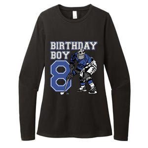 8 Year Old Ice Hockey Themed Birthday Party 8th Boy Gift Womens CVC Long Sleeve Shirt