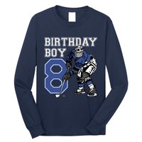 8 Year Old Ice Hockey Themed Birthday Party 8th Boy Gift Long Sleeve Shirt