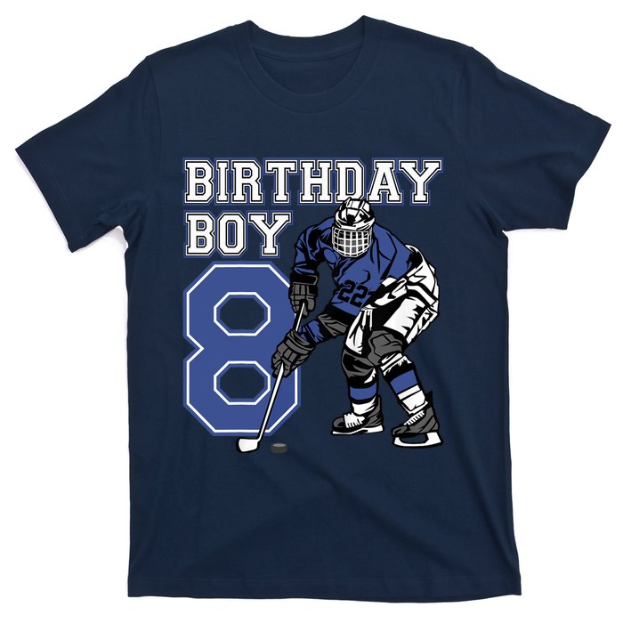 8 Year Old Ice Hockey Themed Birthday Party 8th Boy Gift T-Shirt