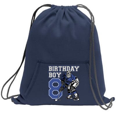 8 Year Old Ice Hockey Themed Birthday Party 8th Boy Gift Sweatshirt Cinch Pack Bag