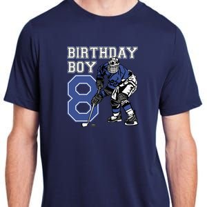 8 Year Old Ice Hockey Themed Birthday Party 8th Boy Gift Adult ChromaSoft Performance T-Shirt