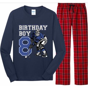 8 Year Old Ice Hockey Themed Birthday Party 8th Boy Gift Long Sleeve Pajama Set