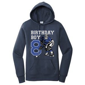 8 Year Old Ice Hockey Themed Birthday Party 8th Boy Gift Women's Pullover Hoodie