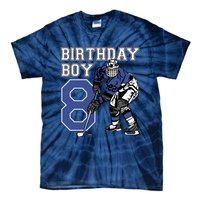 8 Year Old Ice Hockey Themed Birthday Party 8th Boy Gift Tie-Dye T-Shirt