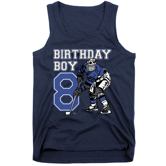 8 Year Old Ice Hockey Themed Birthday Party 8th Boy Gift Tank Top