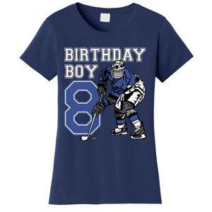 8 Year Old Ice Hockey Themed Birthday Party 8th Boy Gift Women's T-Shirt