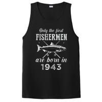 80 Year Old Fisherman Fishing Born In 1943 80th Birthday PosiCharge Competitor Tank