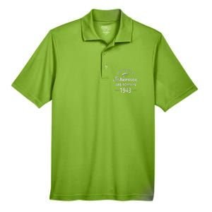 80 Year Old Fishing Fishermen Are Born In 1943 80th Birthday Men's Origin Performance Pique Polo