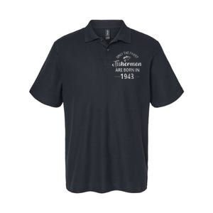 80 Year Old Fishing Fishermen Are Born In 1943 80th Birthday Softstyle Adult Sport Polo