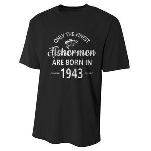 80 Year Old Fishing Fishermen Are Born In 1943 80th Birthday Performance Sprint T-Shirt