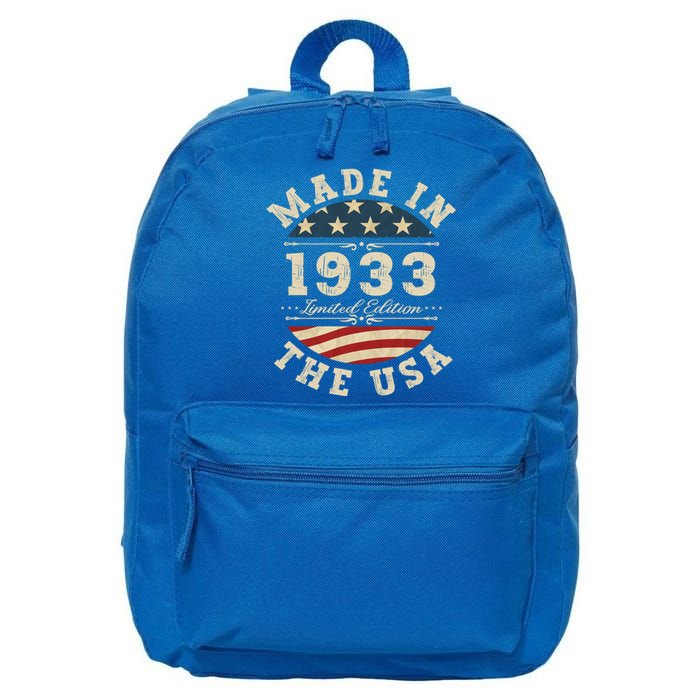 89 Years Old Bday Limited Edition 1933 Usa 89th Birthday Gift 16 in Basic Backpack