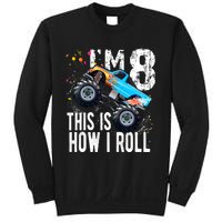 8 Year Old Gift Cool 8th Birthday Boy Gift For Monster Truck Car Lovers Sweatshirt