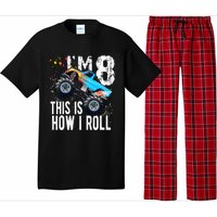 8 Year Old Gift Cool 8th Birthday Boy Gift For Monster Truck Car Lovers Pajama Set