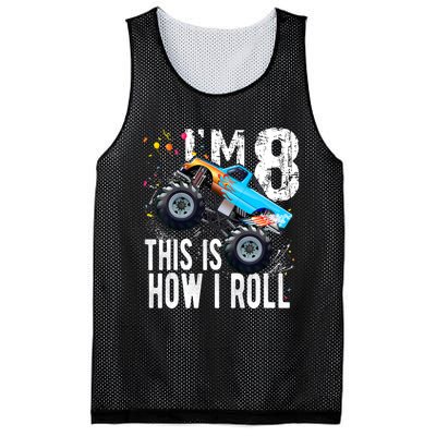 8 Year Old Gift Cool 8th Birthday Boy Gift For Monster Truck Car Lovers Mesh Reversible Basketball Jersey Tank