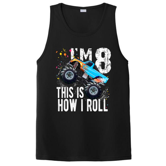 8 Year Old Gift Cool 8th Birthday Boy Gift For Monster Truck Car Lovers PosiCharge Competitor Tank