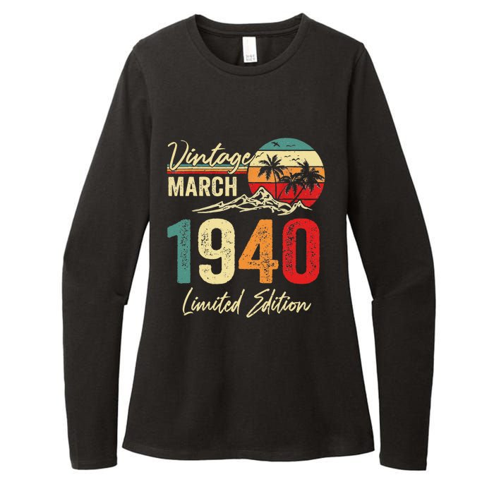 83 Year Old Vintage March 1940 83rd Birthday Women Womens CVC Long Sleeve Shirt