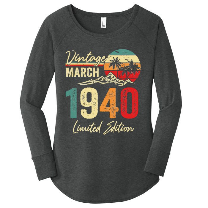 83 Year Old Vintage March 1940 83rd Birthday Women Women's Perfect Tri Tunic Long Sleeve Shirt