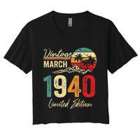 83 Year Old Vintage March 1940 83rd Birthday Women Women's Crop Top Tee