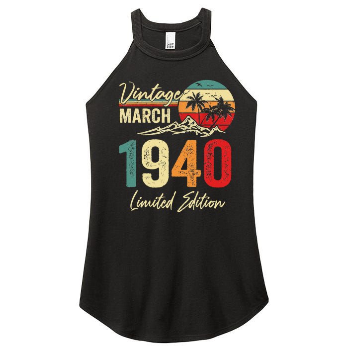 83 Year Old Vintage March 1940 83rd Birthday Women Women's Perfect Tri Rocker Tank