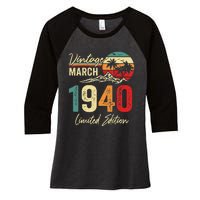 83 Year Old Vintage March 1940 83rd Birthday Women Women's Tri-Blend 3/4-Sleeve Raglan Shirt