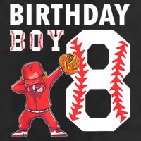 8 Years Old Boy Baseball Player 8th Birthday Kids 7 Panel Mesh Trucker Snapback Hat