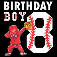 8 Years Old Boy Baseball Player 8th Birthday Kids Drawstring Bag