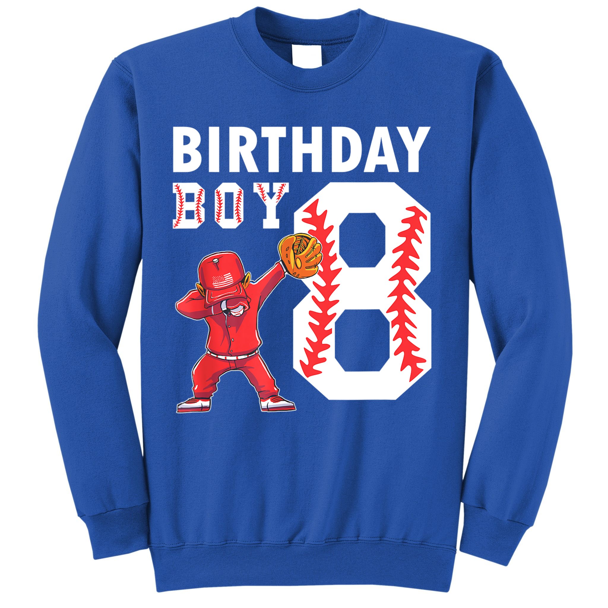 8 Years Old Boy Baseball Player 8th Birthday Kids Sweatshirt