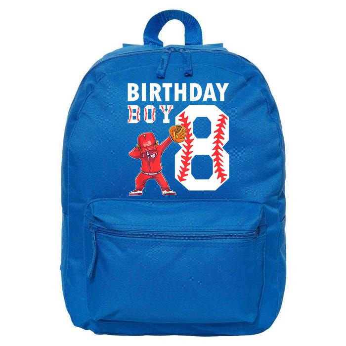 8 Years Old Boy Baseball Player 8th Birthday Kids 16 in Basic Backpack