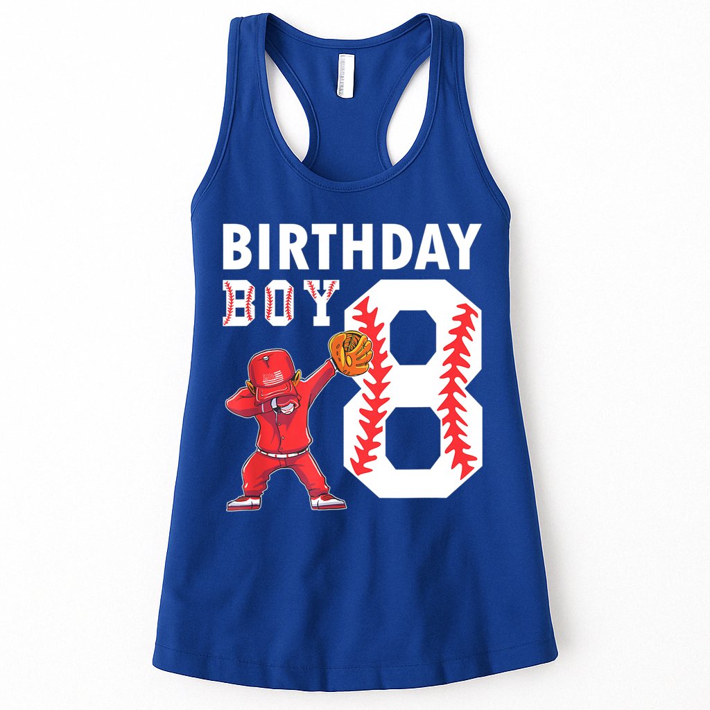 8 Years Old Boy Baseball Player 8th Birthday Kids Womens Tank Top