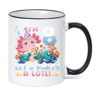 8 Year Old Axolotl Lover 8th Birthday Gift 11oz Black Color Changing Mug