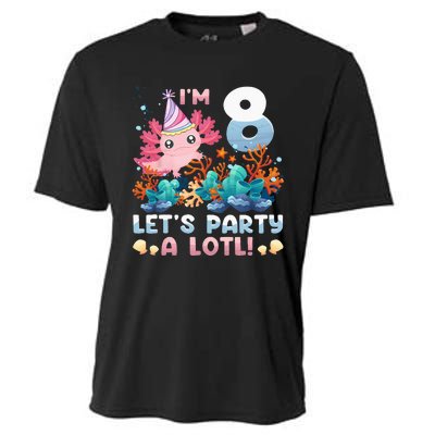 8 Year Old Axolotl Lover 8th Birthday Gift Cooling Performance Crew T-Shirt