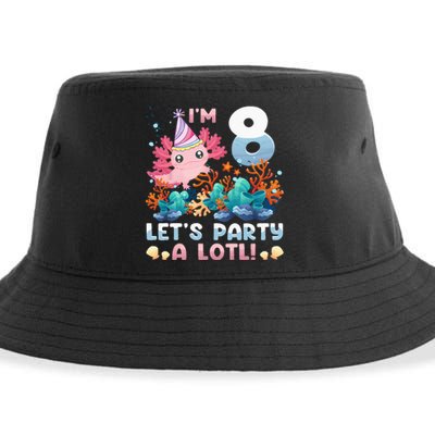 8 Year Old Axolotl Lover 8th Birthday Gift Sustainable Bucket Hat