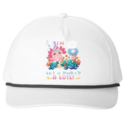 8 Year Old Axolotl Lover 8th Birthday Gift Snapback Five-Panel Rope Hat