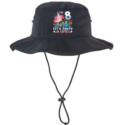 8 Year Old Axolotl Lover 8th Birthday Gift Legacy Cool Fit Booney Bucket Hat