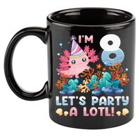8 Year Old Axolotl Lover 8th Birthday Gift 11oz C Handle Ceramic Mug