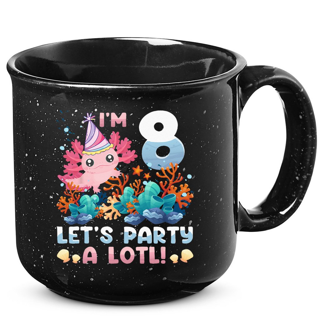 8 Year Old Axolotl Lover 8th Birthday Gift 15oz Campfire Ceramic Mug