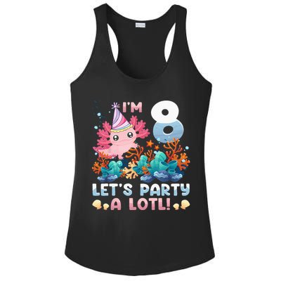 8 Year Old Axolotl Lover 8th Birthday Gift Ladies PosiCharge Competitor Racerback Tank