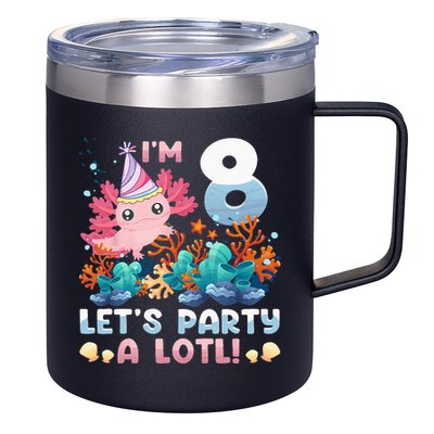 8 Year Old Axolotl Lover 8th Birthday Gift 12oz Stainless Steel Coffee Mug